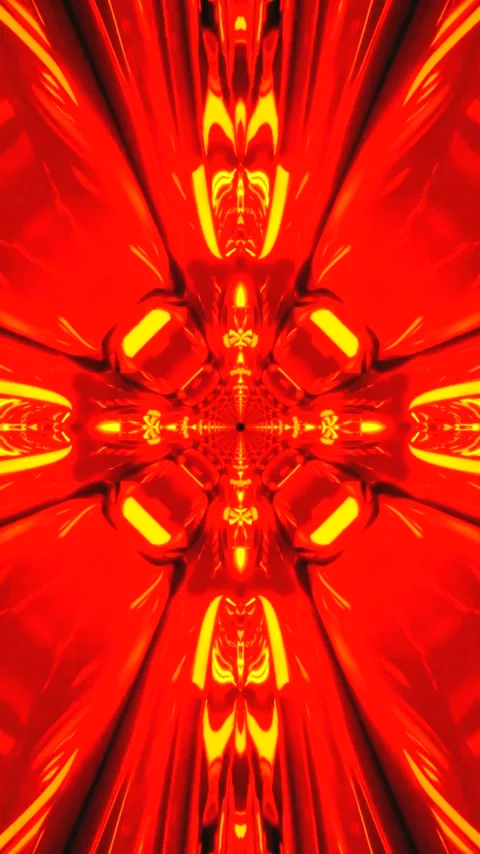 Vibrant tunnel video loop with seamless animation in bright red and yellow .. Stock Footage 321265037