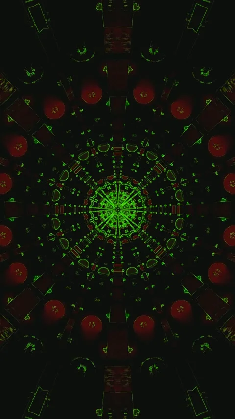 Vibrant tunnel video loop with seamless animation and captivating patterns .. Stock Footage 321570440