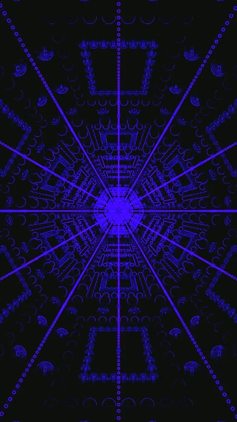 Vibrant tunnel video loop with seamless motion and striking blue patterns f.. Stock Footage 321570626