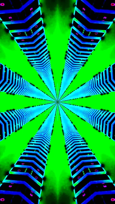 Vibrant tunnel video loop showcases dynamic geometric patterns in seamless .. Stock Footage 321564491