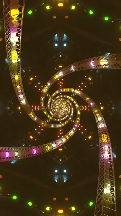 Vibrant tunnel video loop showcasing a seamless spiral pattern wi Stock Footage 318178843