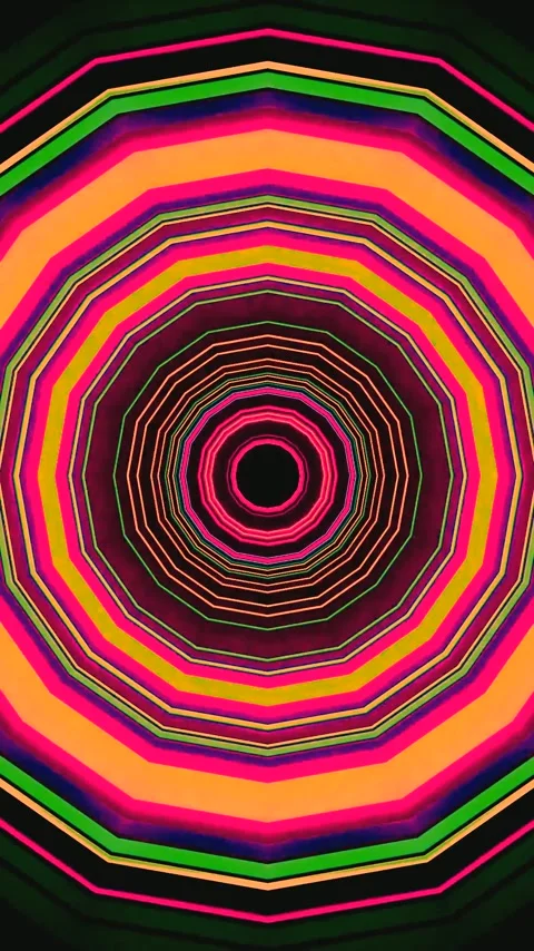 Vibrant tunnel video loop showcasing seamless geometric patterns in motion .. Stock Footage 321575553