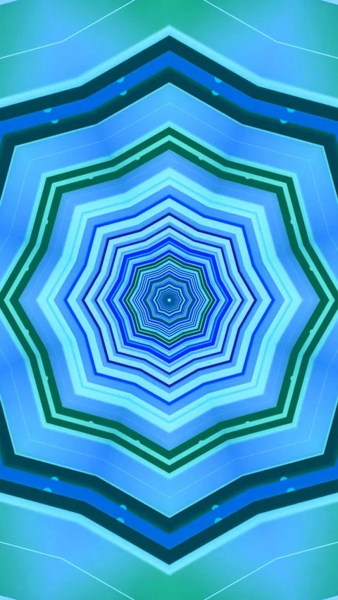 Vibrant tunnel video loop showing a seamless transition of blue c Stock Footage 318181780