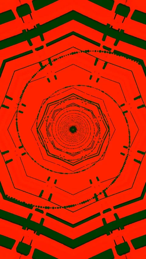 Vibrant tunnel video loop transitions with geometric patterns and seamless .. Stock Footage 321568664