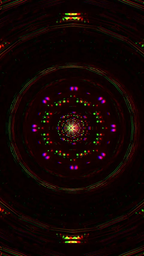 Vibrant tunnel video vj loop screensaver in dynamic color pattern Video stock 318180520