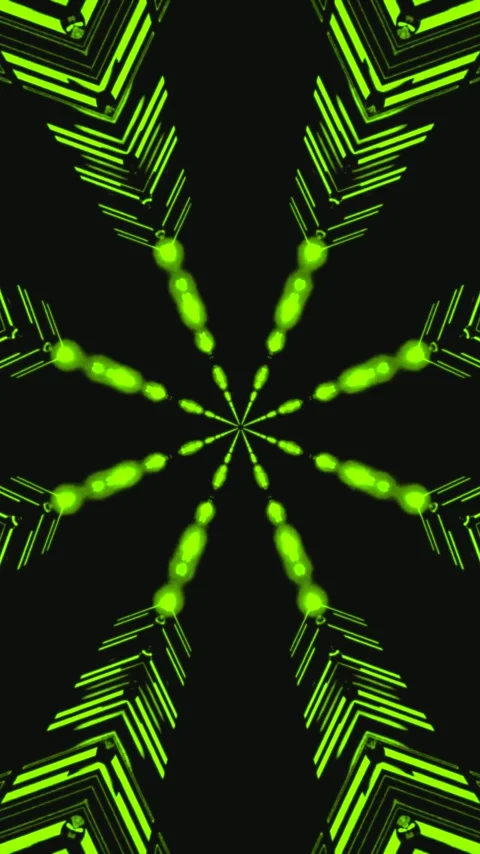 Vibrant tunnel video vj loop screensaver featuring dynamic green patterns a.. Video stock 321563301
