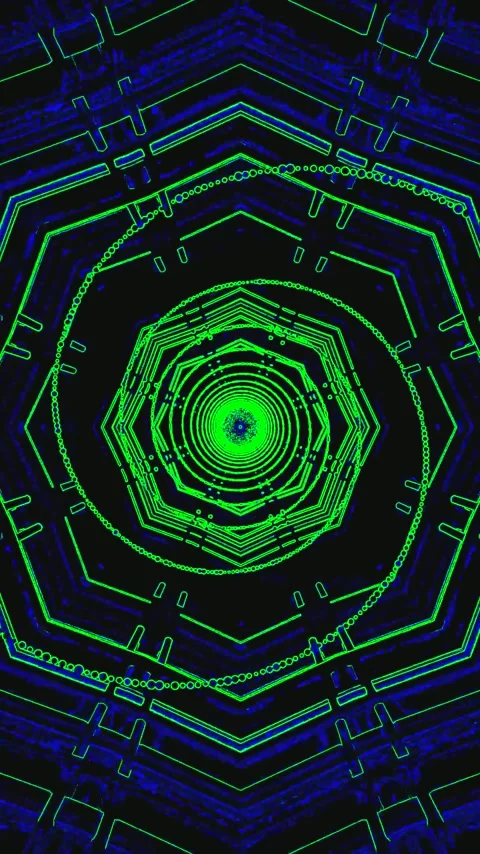 Vibrant tunnel visual loop creates dynamic motion and atmospheric ambiance .. Stock Footage 321572008