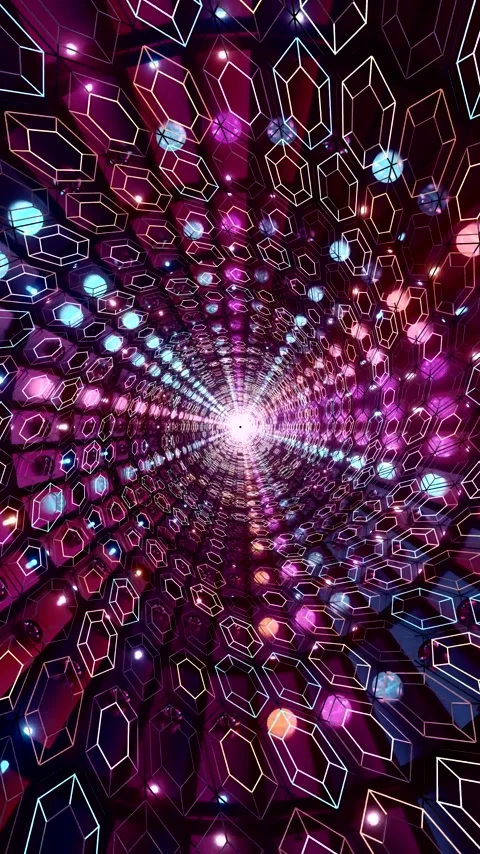 Vibrant tunnel visual sequence for immersive experience in divers Stock Footage 318311415