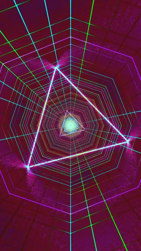 Vibrant tunnel vj loop creating a seamless immersive experience with geomet.. Stock Footage 321569225