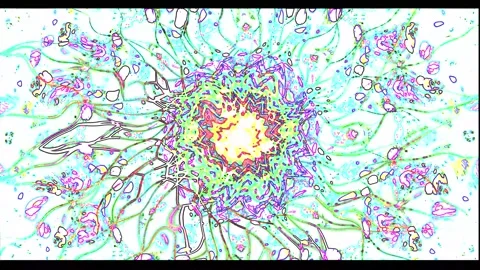 Vibrant tunnel vj loop screensaver with dynamic patterns and colo Stock Footage 316527231