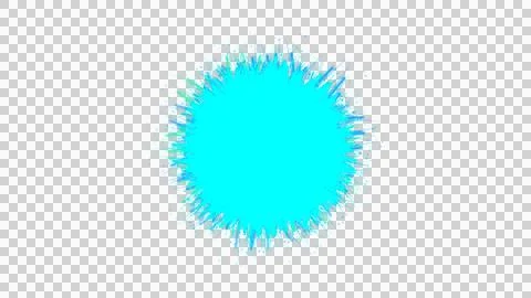 Vibrant turquoise blue paint splatter on white background Stock Illustration
