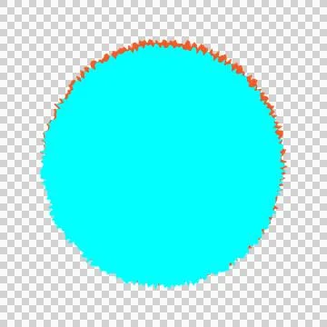 Vibrant Turquoise Circle Element with Orange Border Stock Illustration