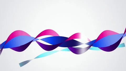 Vibrant twisting ribbon waves flow in a seamless loop Vidéo 343324788