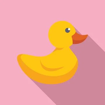 Vibrant vector art of a classic yellow rubber duck on a pink background Stock Illustration