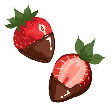 Vibrant vector illustration of chocolate dipped strawberries Stock Illustration