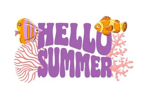 A vibrant vector illustration featuring colorful coral reefs and lively fish Illustrazione stock
