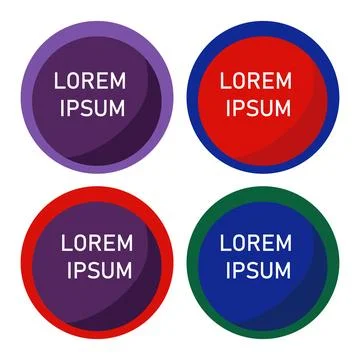 A vibrant vector set features colorful business labels, stickers, and numbered t Ilustración de archivo