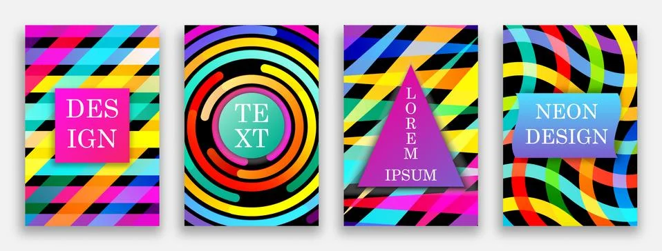 Vibrant vector templates of web banner, sale or discount, club party flyer, big Stock Illustration