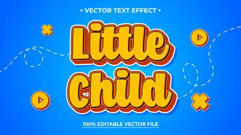 Vibrant vector text effect for 'Little Child' in playful design Illustrazione stock