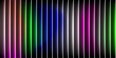Vibrant vertical neon light stripes in gradient rainbow colors for modern 스톡 일러스트
