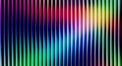 Vibrant Vertical Ribbed Spectrum: Dynamic Rainbow Gradient Stripes on Dark .. Stock Illustration