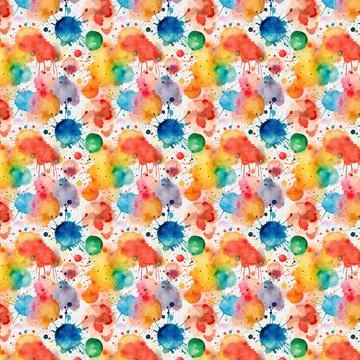 Vibrant watercolor splash pattern on a white background. イラスト素材