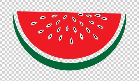 Vibrant watermelon slice isolated on transparent background. Stock Illustration