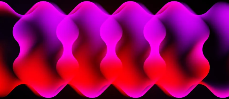 Vibrant wave pattern. Gradient transitions from red to purple create flowing, Stock Illustration