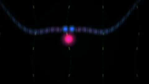 Vibrant waveform pattern with blue and pink lights on black background. Stock Footage 337518135
