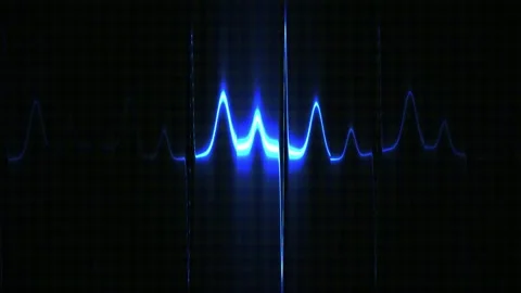 Vibrant waveform patterns on black background. Stock Footage 340042905