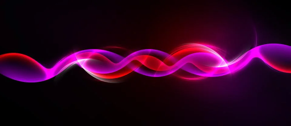 Vibrant waves, pinks, reds blend. Smooth curves create dynamic light effect Stock Illustration