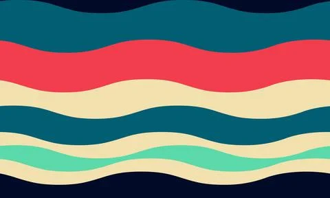 Vibrant, wavy abstract background in a retro style.  Perfect for website bann Stock Illustration