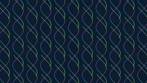 Vibrant wavy line pattern on black background Stock Footage 322768394
