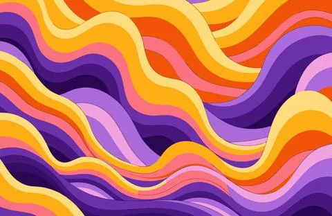 Vibrant wavy lines in multicolored pattern Stock Illustration