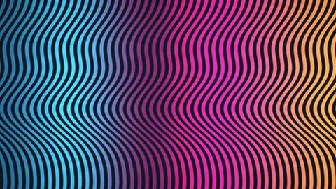 Vibrant wavy lines ripple horizontally in a seamless loop Stock Footage 341275288
