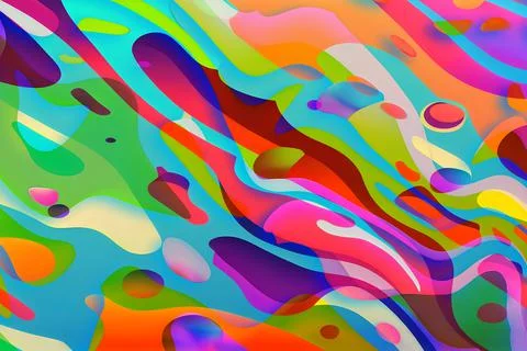Vibrant wavy liquid fluid cartoon abstract background Stock Illustration