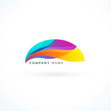 Vibrant wavy logo concept Stock Illustration