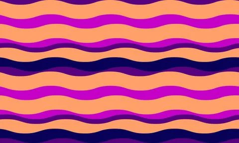 Vibrant wavy stripes in bold purple, pink, and orange create an energetic, re Stock Illustration