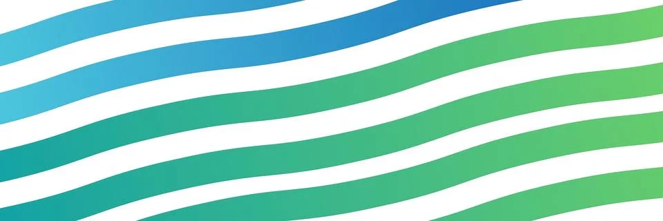 Vibrant wavy stripes pattern in blue and green Stock Illustration