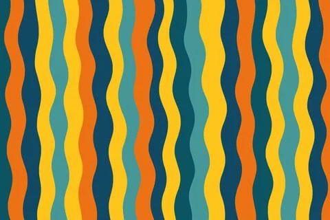 Vibrant wavy vertical stripes in warm autumnal colors Stock Illustration
