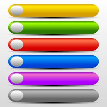 Vibrant Web Buttons with Gray Elements Stock Illustration
