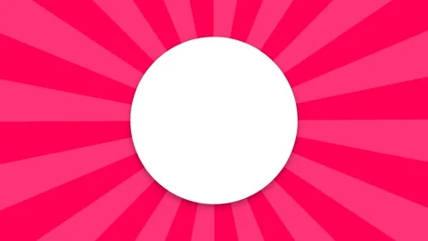 A vibrant white circle centered on a bright pink radiating sunburst background Stock Footage 335117845