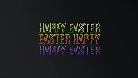 Vibrant words Happy Easter in various colors on black 스톡 동영상 269007344
