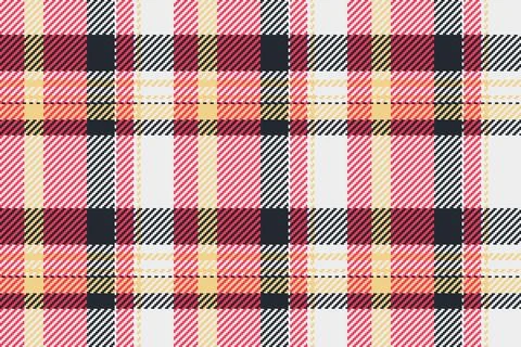Vibrant woven plaid pattern with red,black  yellow stripes. Texture for fabri Stock Illustration
