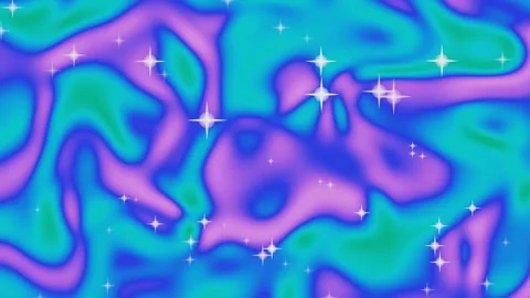 Vibrant Y2K Aesthetic Liquid Gradient with Twinkling Stars Background Video stock 336474272