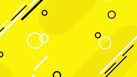 Vibrant Yellow Abstract Background with Geometric Shapes and Lines. Stock Footage 320461563