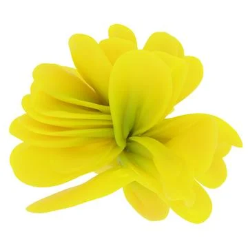 Vibrant yellow abstract flower with smooth curved petals isolated on a clean  스톡 일러스트