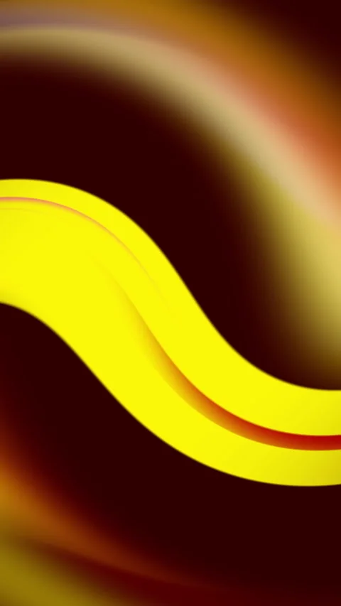 Vibrant yellow abstract wave on dark red gradient background Video stock 309849681