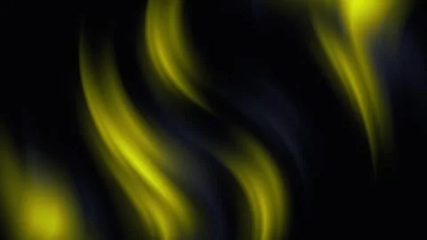 Vibrant yellow abstract waves on black background Stock Footage 327392638