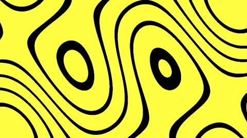 Vibrant Yellow and Black Abstract Swirls Pattern Background Animation Stock Footage 342158799